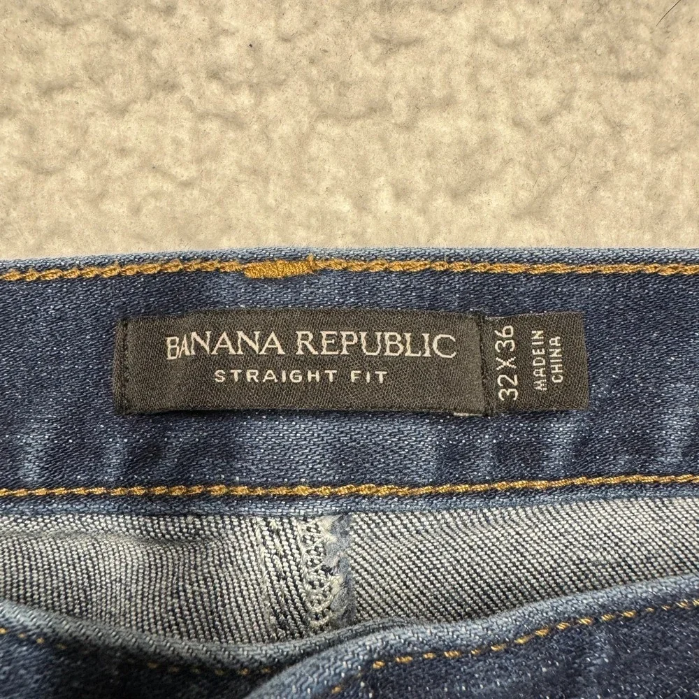 Banana Republic Straight Fit Jeans Blue Denim Pants Men's Size 32x36